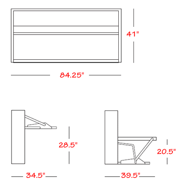 Italian single wall bed desk from murphysofa Vancouver