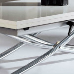 transforming table in white chrome legs
